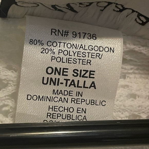 Madalana White and Black Eyelet Full Button Cover Up - Picture 8 of 14